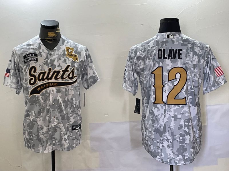 Men New Orleans Saints #12 Olave Nike Arctic Camo 2024 Salute to Service Limited NFL Jersey style 8